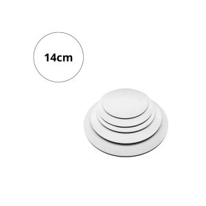 Cake Board Branco em MDF de 14cm Redondo Liso - Kit 10 peças